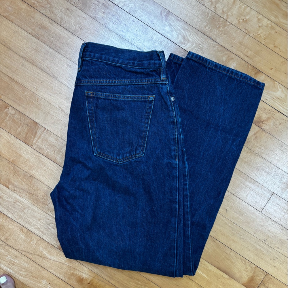 Frame Dark Blue Denim Jeans Zipper Front